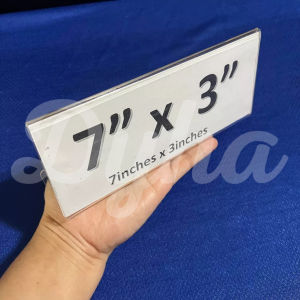 Clear Acrylic SLANT style [7inches x 3inches] Table Name Sign Holder 1pc Landscape One sided Display L-style