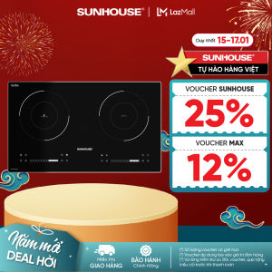 Bếp Đôi Điện Từ Hồng Ngoại Sunhouse SHB81011-EC - Tiết kiệm điện - Dùng cho mọi loại nồi chảo - Bảo hành 36 tháng toàn quốc
