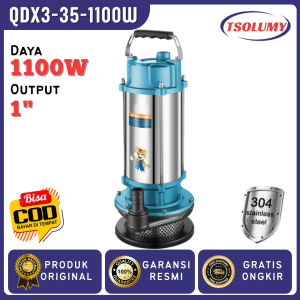 Pompa Submersible TSOLUMY QDX3-35-1100W Stainless Steel 1/1.2inch untuk Ikan & Kolam