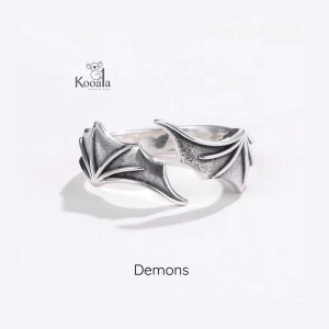 Cincin Sayap Angel-Demon Open Ring I Cincin Couple Malaikat-Iblis