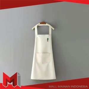 MallMainan-C1353 Celemek Masak Karakter Anti Air Saku Handphone Apron Dapur Chef Barista Tebal