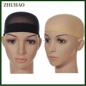 ZHUHAO วิกผมจริงสีดำสำหรับผู้หญิงหมวกไหมพรมติดหน้าผาก