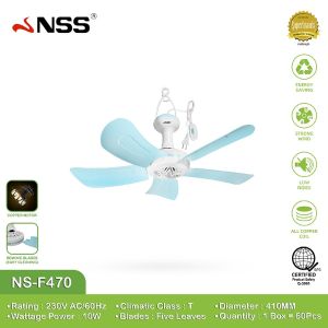 NSS Portable Clip Fan 5 Blades Blends Durable For Home Office Market And Outdoor Electric NS-F420