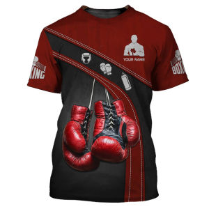 [Local Stock] VCC Boxing Graphic T Shirts For Men Summer Trend Short Sleeve 3D Printed Sports T-shirts Loose Quick Dry Breathable Tees Fashion
