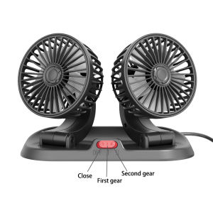 Double Head Car Fan Ventilador Air Conditioning 360° Rotatable High Speed Auto Cooling Mini Fan with Parking Number 12V/24 Vkipas Kereta Lori