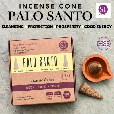 HSS Palo Santo Incense Cones Attract Positive Energy Protection 100% Pure Wood From Peru