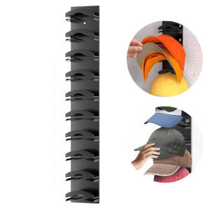 Hat Organizer for Baseball Caps Hold Up to 10 Hats Strong Adhesive Hat Rack for Wall Hat Storage Display Holder for Closet Door and Wall