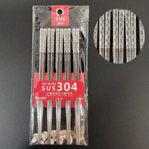 Đũa Inox SUS 304 Hàn Quốc Chống Trượt Cao Cấp Kháng Khuẩn