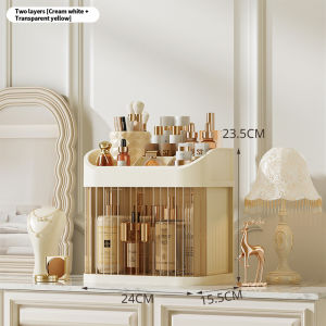 2/3 layer large capacity cosmetic storage box Desktop dustproof cosmetic storage cabinet with sliding door