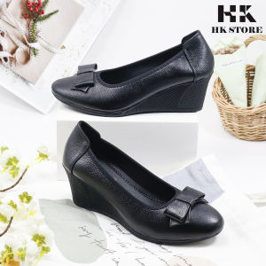 Giày xuồng nữ trung niên HK.STORE da bò cao cấp đế cao su tự nhiên 100% cực mềm cực êm chân tôn dáng và lịch sự