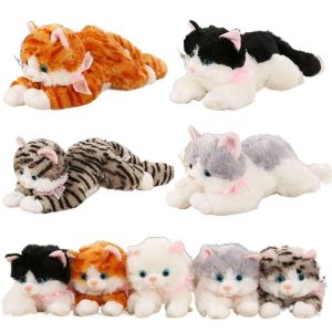 GTRBFDS 30CM Simulation Cat Plush Toys Soft Fluffy Realistic Voiced Cat Doll Cute Stuffed Animals Kid Birthday Gift