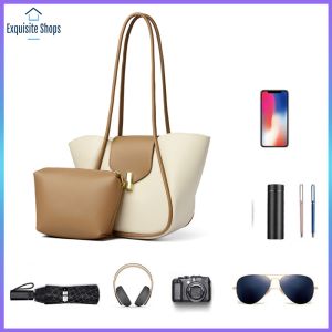 Large PU Leather Shoulder Bag for Women Stylish Crossbody Bag for School Work and Travel in Black or Brown