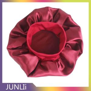 JUNLIi Solid Satin Bonnet Hair Styling Sleep Hat Wrap Shower Cap Hair Styling Tools