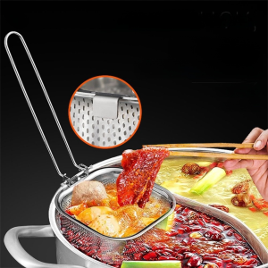 NOBLELUX Cooking Utensils Mesh Strainer Spoon Reusable Fine Mesh Frying Filter Basket Multifunction Long Handle  Pot Colander Kitchen Tableware