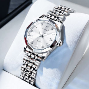 OLEVS Ladies Watches On Sale Branded 2023 Fashion Original Waterproof Dual Calendar Luminous Display Stainless Steel Elegant Watch For Women