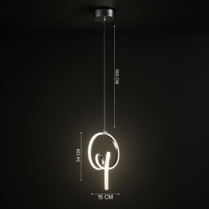 Lampu Gantung Chandelier LED dengan Desain Loop Gold dan Silver Elegan Kabel Panjang 1 Meter