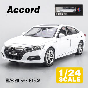 LEO 1:24 Honda Accord Diecast โมเดล รถอัลลอยด์รถยนต์ของเล่นคอลเลกชันของขวัญสําหรับเด็กชายสาว ของเล่นเด็ก
