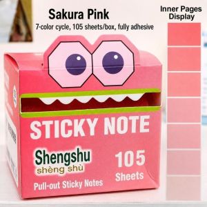 JING Transparent Pearlescent Pull-Out Sticky Notes Waterproof 105 Sheets Per Roll Glitter Sticky Notes  Strong Adhesive Office Sticky Notes For Student Stationery
