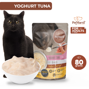PetMarra Tuna Yoghurt Souffles Adult Cat Wet Food Pouch 80g cats yogurt pet foods all breeds