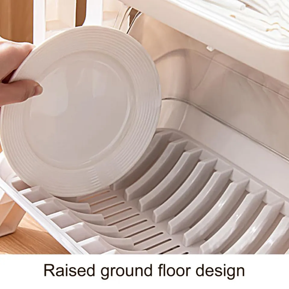  Sakugi Dish Drying Rack for Countertop - Rustproof  Space-Saving & Multipurpose 2-Tier Dish Rack for Kitchen Counter with  Utensil Holder, Large-Capacity, Black