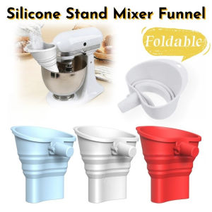 Silicone Stand Mixer Funnel Foldable Flour Funnel Anti-Splash 30 Degree Angled Stand Mixer Attachmen
