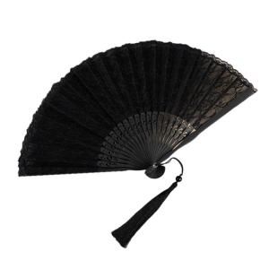 Vintage Handheld Folding Fan With Flower Lace Design Elegant Foldable Hand Fan Performances Dancing Party Accessories