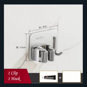 Wall Mount Mop Organizer Holder Broom Hook Stainless Steel Storage Hook Kitchen Bathroom Organization Accessories
