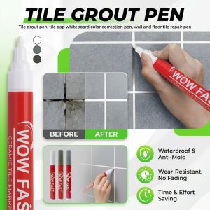 Tile Grout Pen Tile Grout Marker Waterproof Mouldproof Grout Filler Sealer Paint Pen For Bathroom Kitchen Floor Ceramic Wall Tile Gap Repair Pen