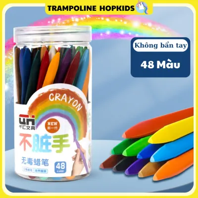 Bút Màu Hữu Cơ Cho Bé Hộp Nhựa Bút Sáp Màu Tự Nhiên An Toàn 12/24/48 Màu Không Bẩn Tay Và Quần Áo