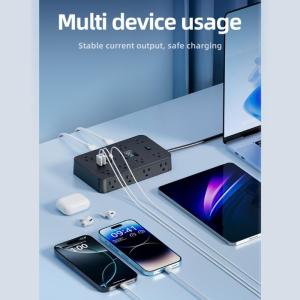 Quick Charging Multi Device Power Strips 16 Outlets 3 USB 2 Type C Port Double Side Outlets for Electronics Devices