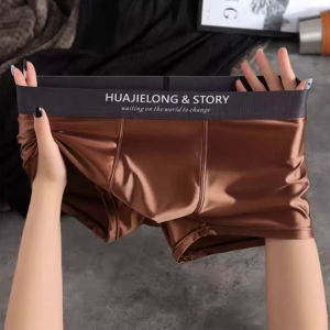 ZEEMIN 3PCS/Pack Luxury Ice Silk Satin-like Boxers Summer Smooth Cool Solid Mens Underpants Breathable Mesh Crotch Panties Underwear