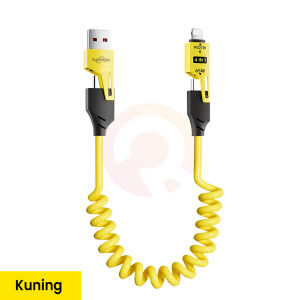 [RO ACC] NANVAN NVN-KD63 KABEL DATA CHARGER FAST CHARGING 4IN1 FOR MICRO USB / TYPE C / IPHONE SPRING SPIRAL PREMIUM QUALITY