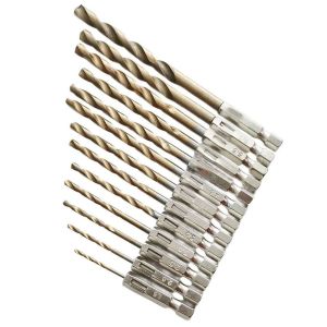 Bộ 13 Mũi Khoan Xoắn Titan Lục Giác hss + Thay Đổi Nhanh Bằng Nhựa Gỗ Hợp Kim Nhôm