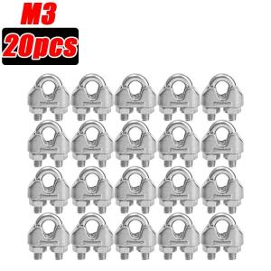5/10/20Pcs M3 M5 U-shaped Cable Clamp Stainless Steel Wire Rope Fixing Clip Anti-corrosion Adjustable Saddle Sling Fixing Clips Fastener