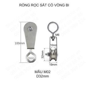 Ròng rọc bằng thép mạ chống gỉ có vòng bi rất bền dùng tời hàng treo đồ