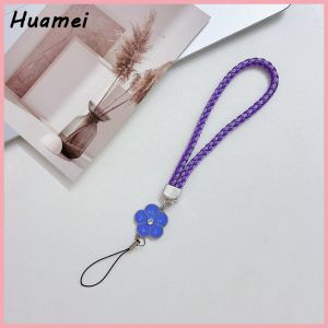 Kreatif Menenun Tali Telepon Kulit Gelang Camellia Plum Blossom Nylon Tenun Telepon Kulit