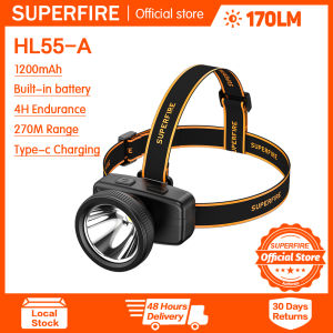 SUPERFIRE HL55-S ไฟหน้า สำหรับกลางแจ้งชาร์จไฟหน้าแอลอีดีซุปเปอร์สว่าง