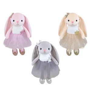 Lovely Ballerina Rabbit Soft Long Ear Dress Bunny Appease Toy Soft Stuffed Toys Wedding Birthday Gift