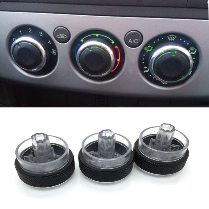 3Pcs/set Aluminum Alloy Air Conditioning Knob AC Knob Heat Control Button  for Ford Focus MK2 Focus MK3 Mondeo Sedan
