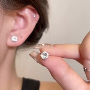 Anting Zirkon Persegi Square Zircon Earrings Korean Fashion Jewelry Sparkling Gift Women Accessories