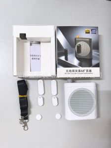 ไมโครโฟนไร้สายแบบหนีบปกเสื้อสำหรับครู ไมโครโฟนบรรยายพร้อมลำโพงเสียงดัง