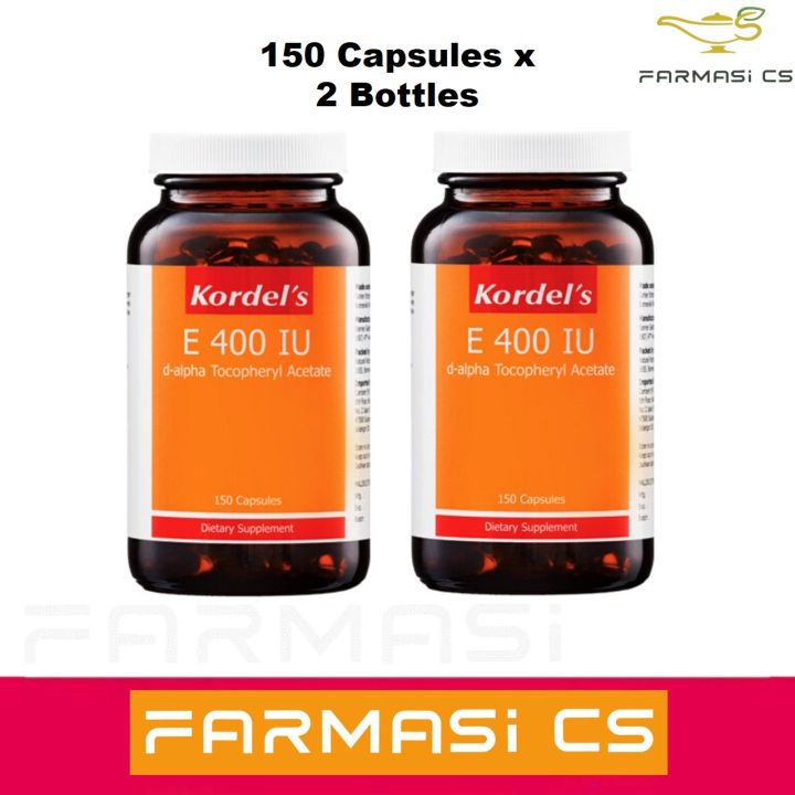 Kordel's Vitamin E 400 IU 150 Capsules x 2 Bottles EXP12/2025 [Kordels