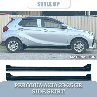 PERODUA AXIA 2023-2025 GR SIDE SKIRT AGYA STYLE 2023 2024 2025 MATERIAL PUR WITHOUT PAINT Automotive BODYKIT