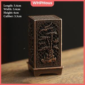 WHPHous Vintage Alloy Incense Burner Stick Holder Three Legged Hollow Out Mini Sandalwood Censer Incense Burner Home Decoration