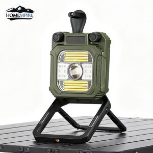 Hand Crank LED Camping Lantern Rechargeable Mini Flashlight with Stand Camping Lamp for Camping Hiking