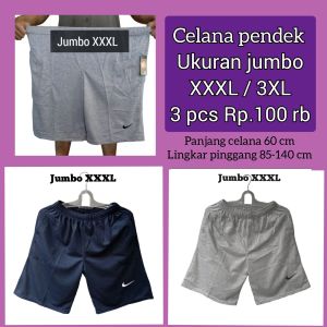Celana pendek jumbo XXXL pria / wanita 3 pcs 100 ribu / celana kolor olahraga/celana hawai olahraga & surfing/futsal