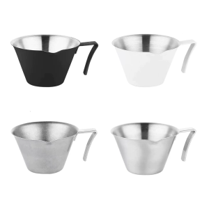 4 cái thép không gỉ khai thác Cup 100ml cốc đo lường cà phê với quy mô Mark thực tế Ounces cup Espresso phụ kiện