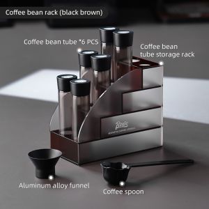 BINCOO ขวดโหลเก็บกระป๋องกาแฟพร้อมที่วางอุปกรณ์เสริมสำหรับกาแฟในวาล์วระบายอากาศเดียว