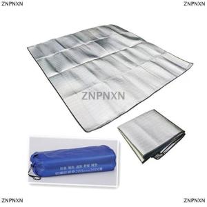 [COD] ZNPNXN Waterproof camping เสื่อนอนอลูมิเนียมฟอยล์กลางแจ้งพับเก็บได้เสื่อชายหาด