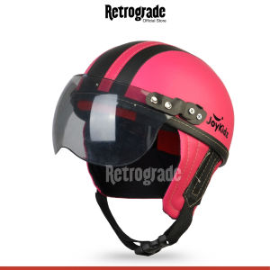 Helm Anak Retro Lucu Untuk Usia 1 2 3 4 5 Tahun Kaca Riben Polos Hitam
